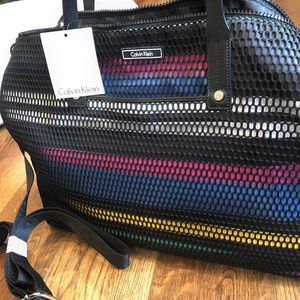 SOLD Calvin Klein Athletic Multicolor Stripe Tote